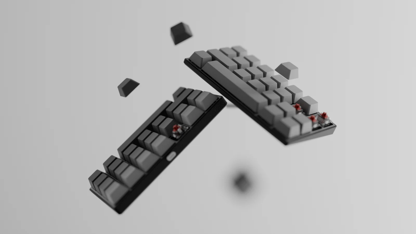 3D keyboard scene