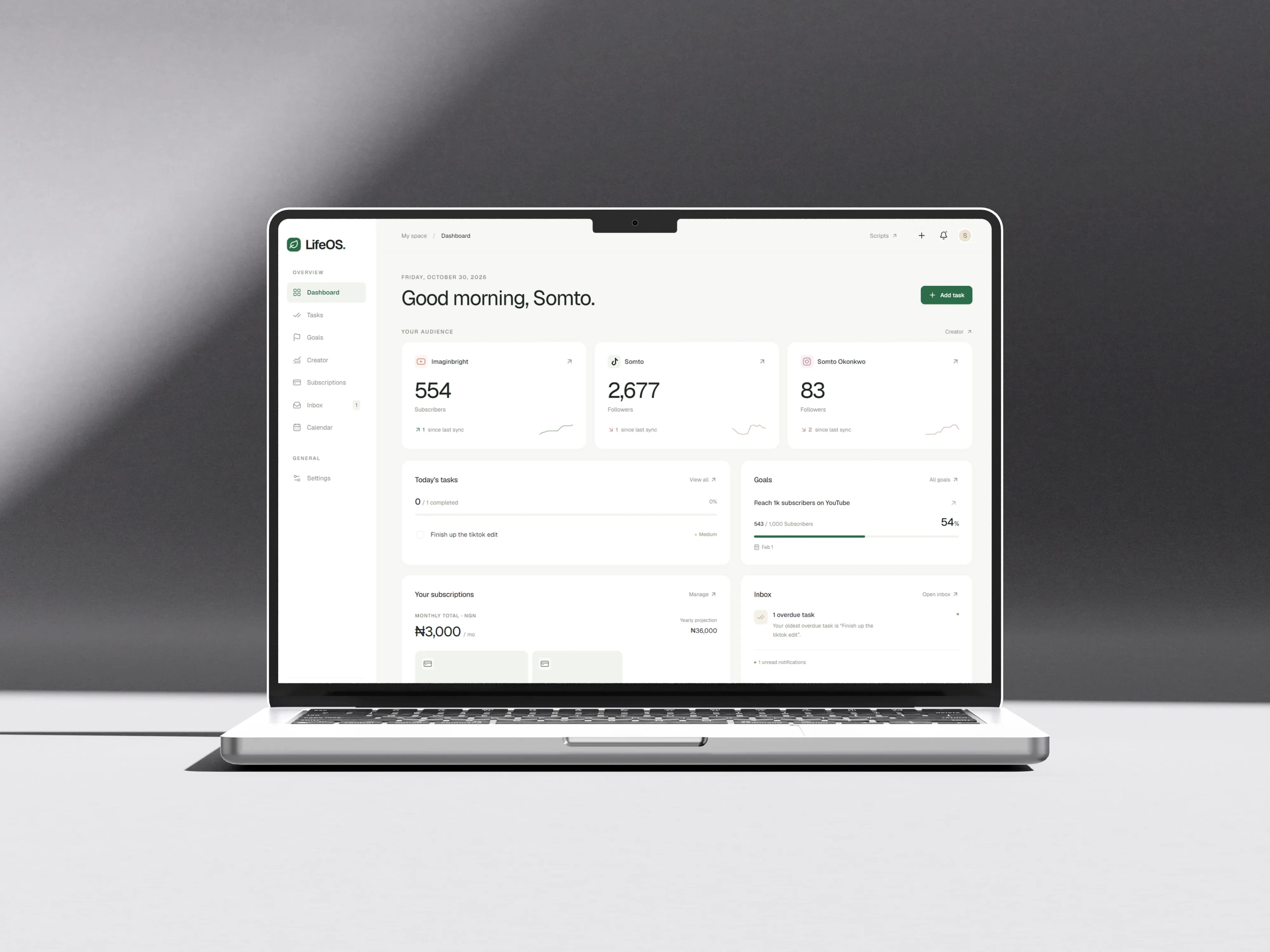 LifeOS website preview